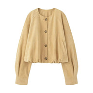 Sheena Button Vegan Leather Jacket