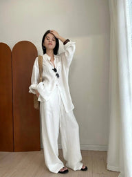 Shiela Weite Leinenhose
