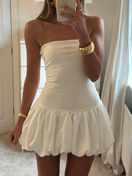 Jane Kleid mit tiefer Taille und Ballon-Saum