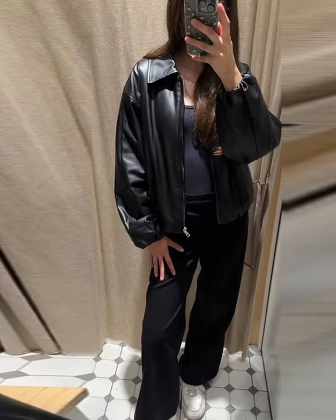 ZEYA - Sienna Faux Leather Bomber Jacket