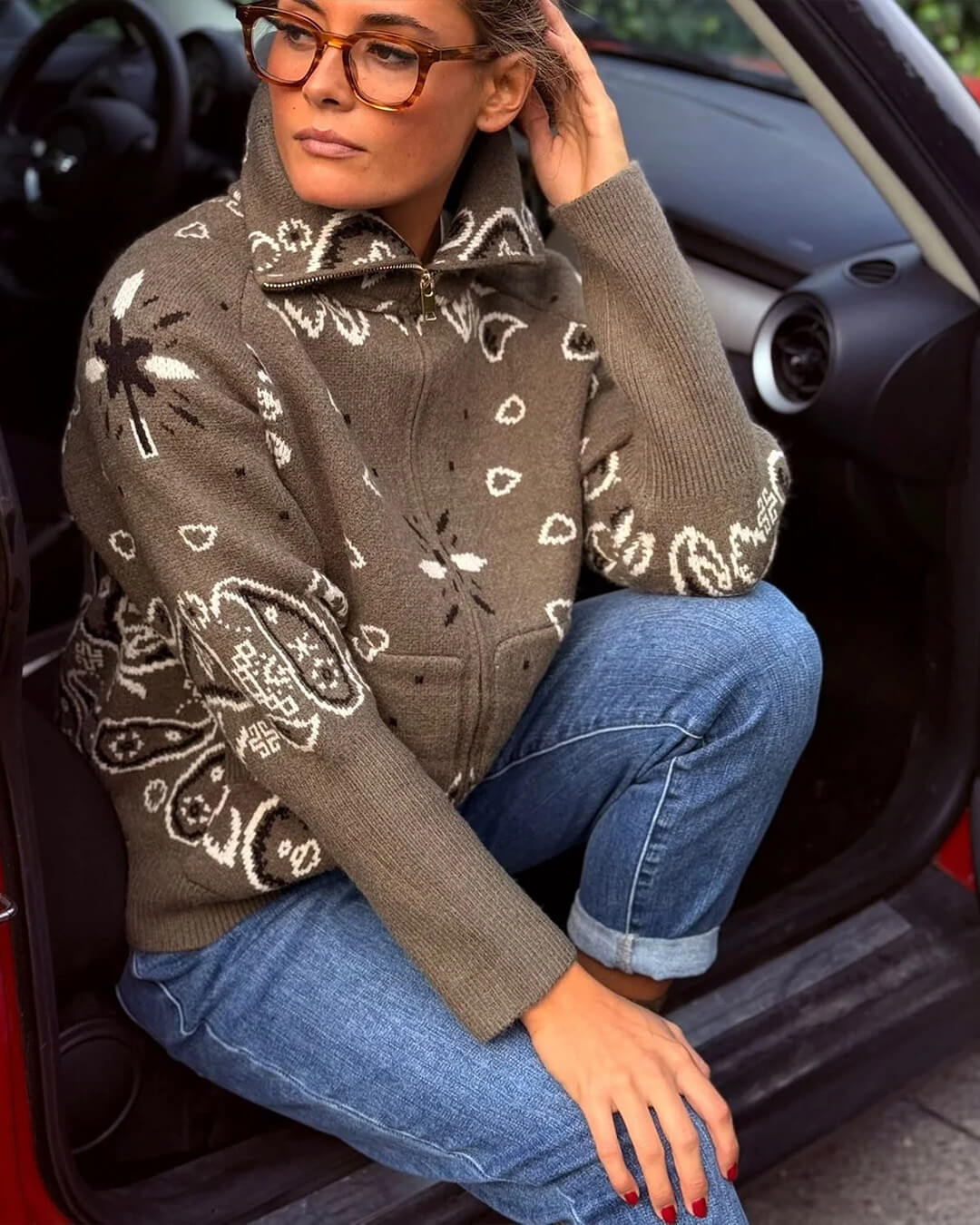 Stacey Paisley Knitted Cardigan