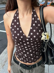 Tamsin Neckholder-Weste mit Punktmuster