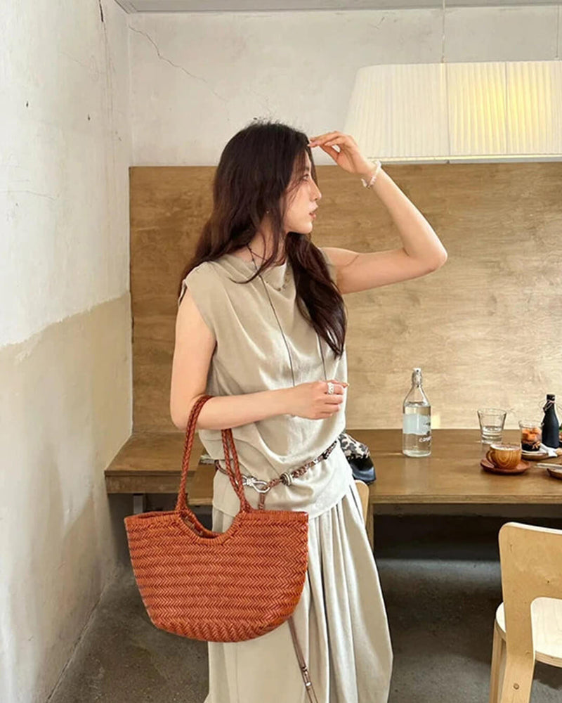 ZEYA - Tatum Handwoven Leather Tote Bag
