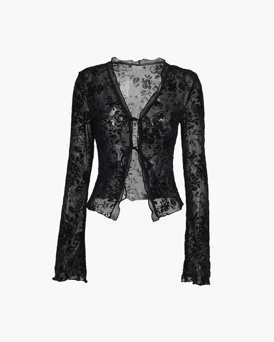 ZEYA - Ursa Tie Front Lace Blouse
