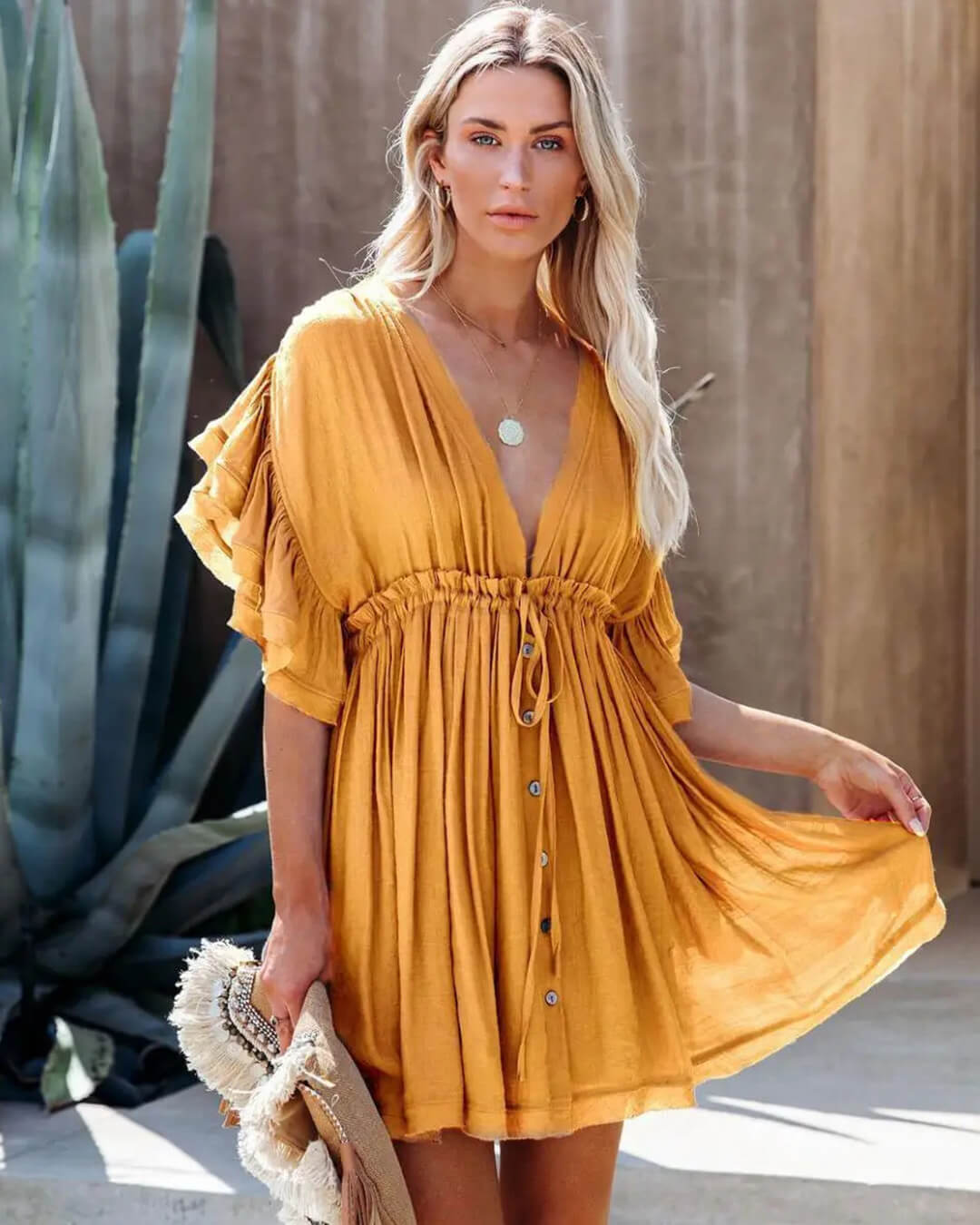 ZEYA - Veda Babydoll Boho Mini Dress