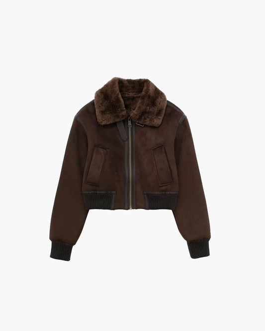 ZEYA - Vera Suede Short Bomber Jacket