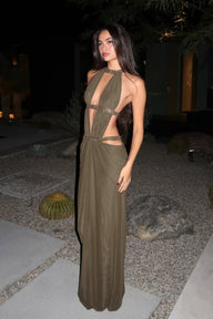 Vianne Maxikleid mit Raffung und Cut-out