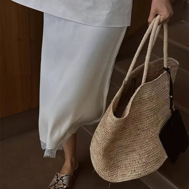 ZEYA - Vivienne Handwoven Rattan Tote