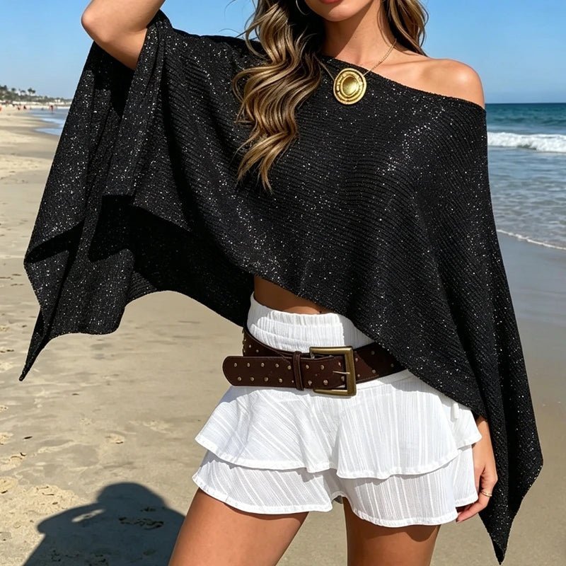 ZEYA - Ziva Shimmer Off-Shoulder Cape