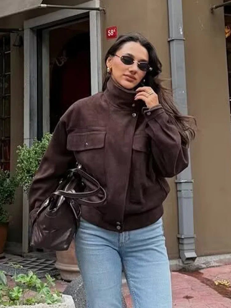 ZEYA - Zoe Vintage Oversized Bomber Jacket